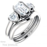 Emerald Cut Forever One Moissanite Engagement Ring #GTJ1269-emerald-fb-w 6 Emerald Cut Forever Brilliant Moissanite Engagement Ring #GTJ1269-emerald-fb-w