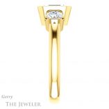 Emerald Cut Forever One Moissanite Engagement Ring #GTJ1269-emerald-fb-y 3 Emerald Cut Forever Brilliant Moissanite Engagement Ring #GTJ1269-emerald-fb-y