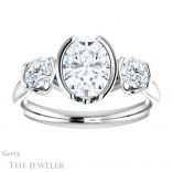 Oval Shaped Forever One Moissanite Engagement Ring #GTJ1269-oval-fo-w 1 Oval Shaped Forever One Moissanite Engagement Ring #GTJ1269-oval-fo-w