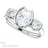Oval Shaped Forever One Moissanite Engagement Ring #GTJ1269-oval-fo-w 5 Oval Shaped Forever One Moissanite Engagement Ring #GTJ1269-oval-fo-w