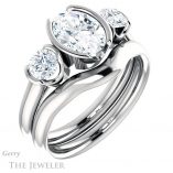 Oval Shaped Forever One Moissanite Engagement Ring #GTJ1269-oval-fo-w 6 Oval Shaped Forever One Moissanite Engagement Ring #GTJ1269-oval-fo-w