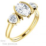Oval Shaped Forever One Moissanite Engagement Ring #GTJ1269-oval-fo-y