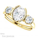 Oval Shaped Forever One Moissanite Engagement Ring #GTJ1269-oval-fo-y