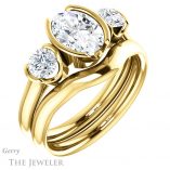 Oval Shaped Forever One Moissanite Engagement Ring #GTJ1269-oval-fo-y