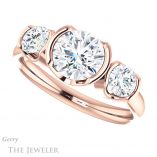 Round Cut Forever One Moissanite Engagement Ring #GTJ1269-round-fo-r