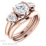 Round Cut Forever One Moissanite Engagement Ring #GTJ1269-round-fo-r