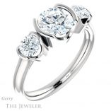 Round Cut Forever One Moissanite Engagement Ring #GTJ1269-round-fo-w