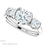 Round Cut Forever One Moissanite Engagement Ring #GTJ1269-round-fo-w