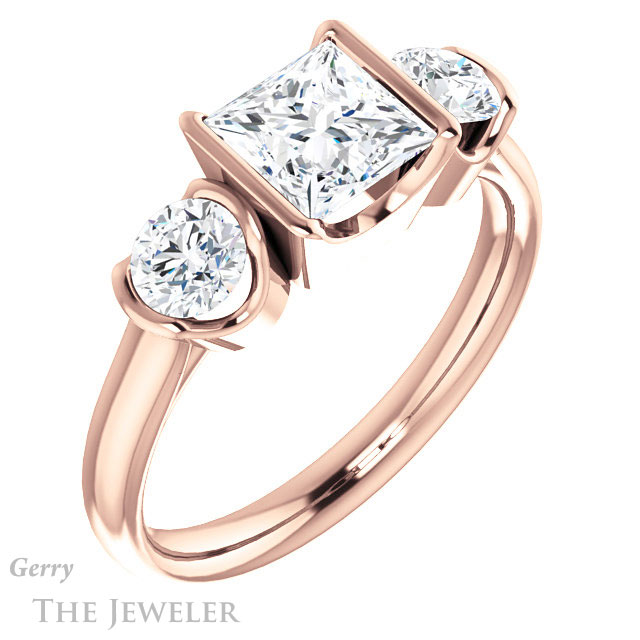 Princess Cut Forever One Moissanite Engagement Ring #GTJ1269-square-fo-r