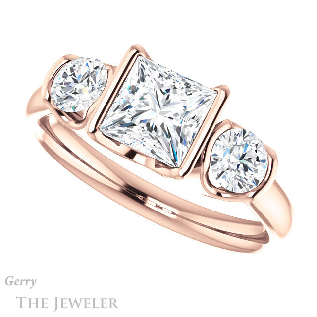 Princess Cut Forever One Moissanite Engagement Ring #GTJ1269-square-fo-r