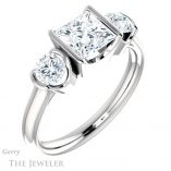 Princess Cut Forever One Moissanite Engagement Ring #GTJ1269-square-fo-w 4 Princess Cut Forever One Moissanite Engagement Ring #GTJ1269-square-fo-w