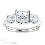 Princess Cut Forever One Moissanite Engagement Ring #GTJ1269-square-fo-w 1 Princess Cut Forever One Moissanite Engagement Ring #GTJ1269-square-fo-w