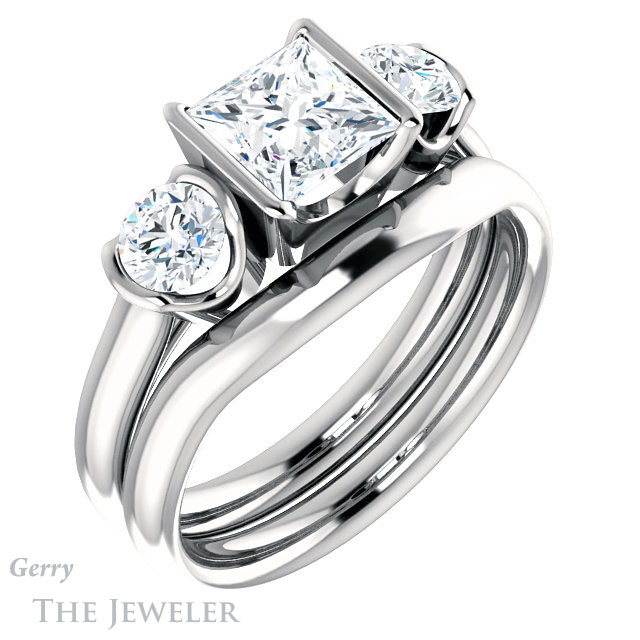 Princess Cut Forever One Moissanite Engagement Ring #GTJ1269-square-fo-w 6 Princess Cut Forever One Moissanite Engagement Ring #GTJ1269-square-fo-w