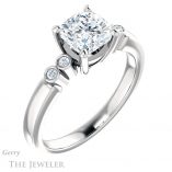 Cushion Cut Forever One Moissanite Engagement Ring #GTJ1270-cushion-fo-w