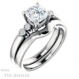 Cushion Cut Forever One Moissanite Engagement Ring #GTJ1270-cushion-fo-w