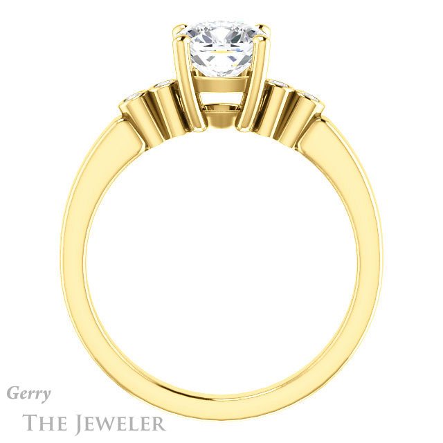 Cushion Cut Forever One Moissanite Engagement Ring #GTJ1270-cushion-fo-y