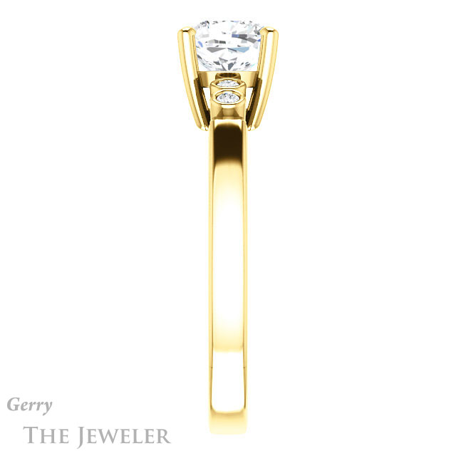 Cushion Cut Forever One Moissanite Engagement Ring #GTJ1270-cushion-fo-y 3 Cushion Cut Forever One Moissanite Engagement Ring #GTJ1270-cushion-fo-y