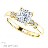 Cushion Cut Forever One Moissanite Engagement Ring #GTJ1270-cushion-fo-y 5 Cushion Cut Forever One Moissanite Engagement Ring #GTJ1270-cushion-fo-y