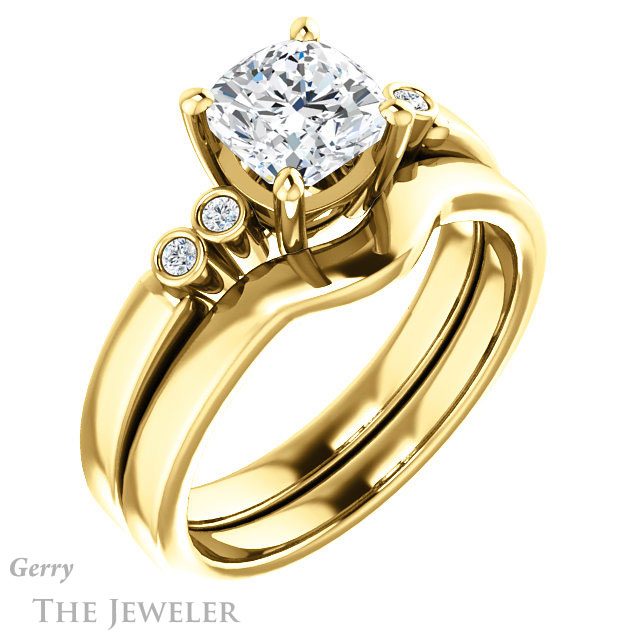 Cushion Cut Forever One Moissanite Engagement Ring #GTJ1270-cushion-fo-y 6 Cushion Cut Forever One Moissanite Engagement Ring #GTJ1270-cushion-fo-y