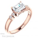 Emerald Cut Forever One Moissanite Engagement Ring #GTJ1270-emerald-fb-r 4 Emerald Cut Forever Brilliant Moissanite Engagement Ring #GTJ1270-emerald-fb-r
