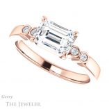 Emerald Cut Forever One Moissanite Engagement Ring #GTJ1270-emerald-fb-r 5 Emerald Cut Forever Brilliant Moissanite Engagement Ring #GTJ1270-emerald-fb-r