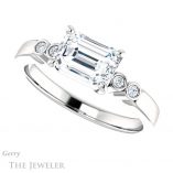 Emerald Cut Forever One Moissanite Engagement Ring #GTJ1270-emerald-fb-w 5 Emerald Cut Forever Brilliant Moissanite Engagement Ring #GTJ1270-emerald-fb-w