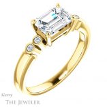 Emerald Cut Forever Brilliant Moissanite Engagement Ring #GTJ1270-emerald-fb-y