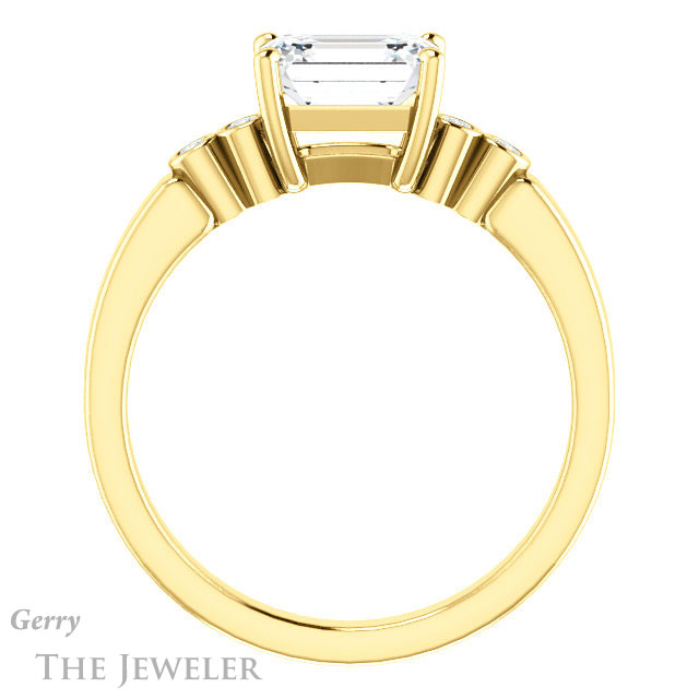 Emerald Cut Forever Brilliant Moissanite Engagement Ring #GTJ1270-emerald-fb-y