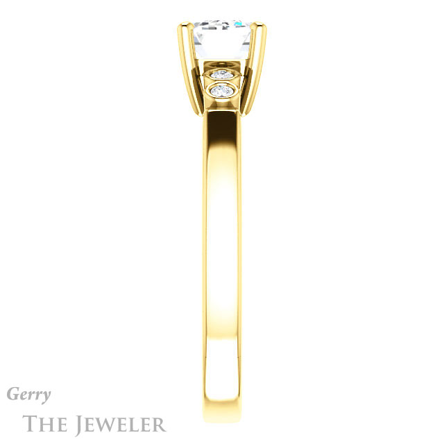 Emerald Cut Forever Brilliant Moissanite Engagement Ring #GTJ1270-emerald-fb-y