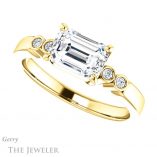 Emerald Cut Forever Brilliant Moissanite Engagement Ring #GTJ1270-emerald-fb-y