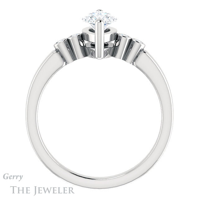 Marquise Cut Forever Brilliant Moissanite Engagement Ring #GTJ1270-marquise-fb-w