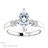 Marquise Cut Forever Brilliant Moissanite Engagement Ring #GTJ1270-marquise-fb-w