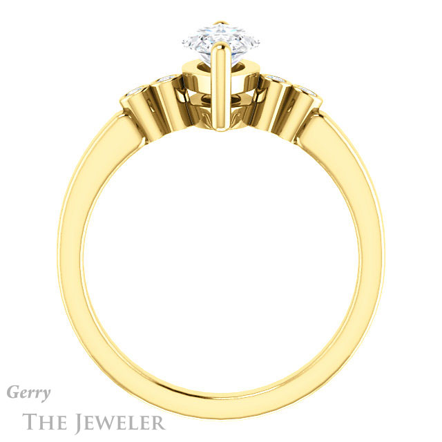 Marquise Cut Forever Brilliant Moissanite Engagement Ring #GTJ1270-marquise-fb-y