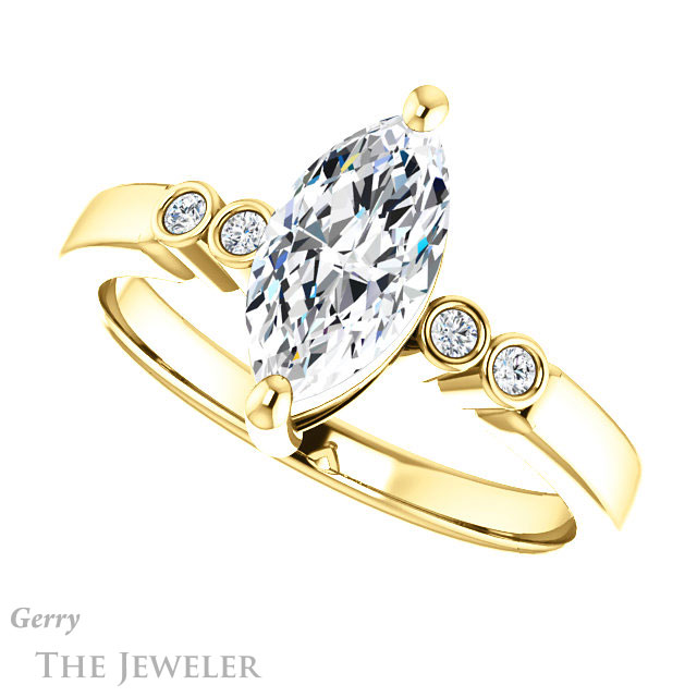 Marquise Cut Forever Brilliant Moissanite Engagement Ring #GTJ1270-marquise-fb-y