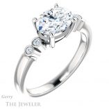 Oval Shaped Forever One Moissanite Engagement Ring #GTJ1270-oval-fo-w