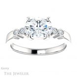 Oval Shaped Forever One Moissanite Engagement Ring #GTJ1270-oval-fo-w