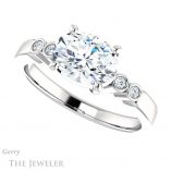 Oval Shaped Forever One Moissanite Engagement Ring #GTJ1270-oval-fo-w