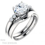 Oval Shaped Forever One Moissanite Engagement Ring #GTJ1270-oval-fo-w