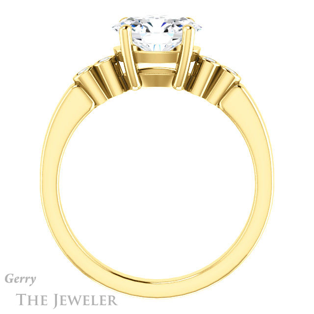 Oval Shaped Forever One Moissanite Engagement Ring #GTJ1270-oval-fo-y 2 Oval Shaped Forever One Moissanite Engagement Ring #GTJ1270-oval-fo-y