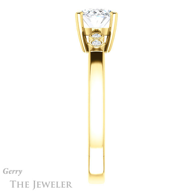 Oval Shaped Forever One Moissanite Engagement Ring #GTJ1270-oval-fo-y 3 Oval Shaped Forever One Moissanite Engagement Ring #GTJ1270-oval-fo-y