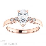 Pear Shaped Forever Brilliant Moissanite Engagement Ring #GTJ1270-pear-fb-r
