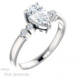 Pear Shaped Forever Brilliant Moissanite Engagement Ring #GTJ1270-pear-fb-w