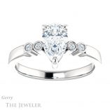 Pear Shaped Forever Brilliant Moissanite Engagement Ring #GTJ1270-pear-fb-w