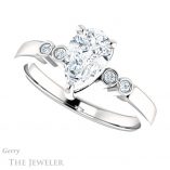 Pear Shaped Forever Brilliant Moissanite Engagement Ring #GTJ1270-pear-fb-w