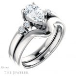 Pear Shaped Forever Brilliant Moissanite Engagement Ring #GTJ1270-pear-fb-w