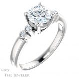Round Cut Forever One Moissanite Engagement Ring #GTJ1270-round-fo-w