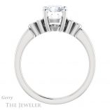 Round Cut Forever One Moissanite Engagement Ring #GTJ1270-round-fo-w
