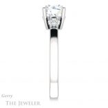 Round Cut Forever One Moissanite Engagement Ring #GTJ1270-round-fo-w
