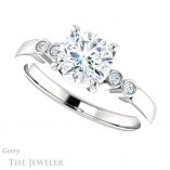 Round Cut Forever One Moissanite Engagement Ring #GTJ1270-round-fo-w