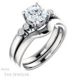 Round Cut Forever One Moissanite Engagement Ring #GTJ1270-round-fo-w